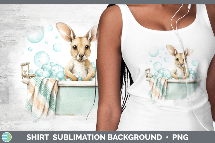 Kangaroo Safari Bathtub Shirt Sublimation Design
