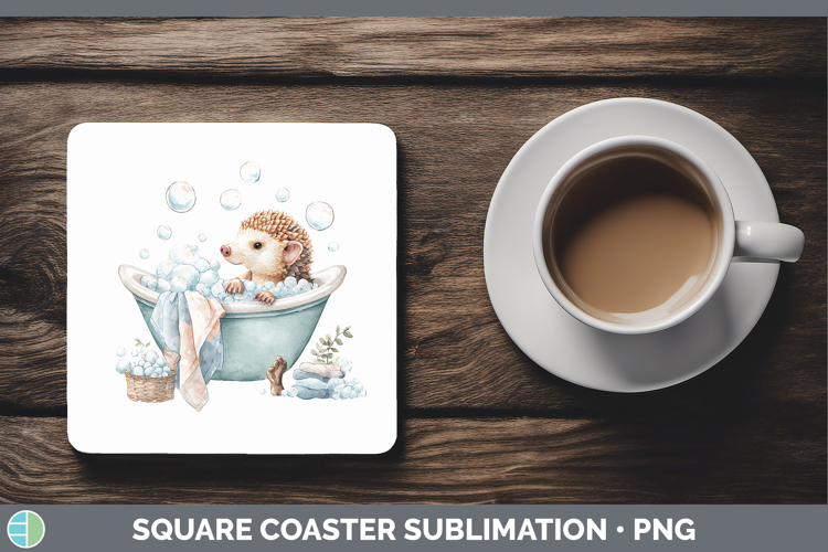 Pangolin Safari Bathtub Square Coaster Sublimation Design