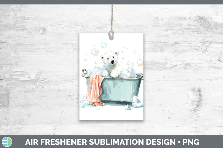 Polar Bear Safari Bathtub Air Freshener Sublimation Design