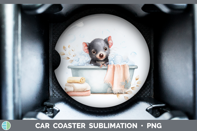 Tasmanian Devil Safari Bathtub Car Coaster Sublimation Desig