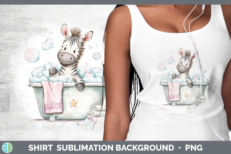 Zebra Safari Bathtub Shirt Sublimation Design