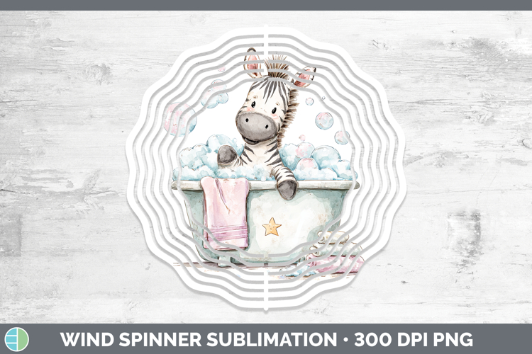 Zebra Safari Bathtub Wind Spinner Sublimation Design