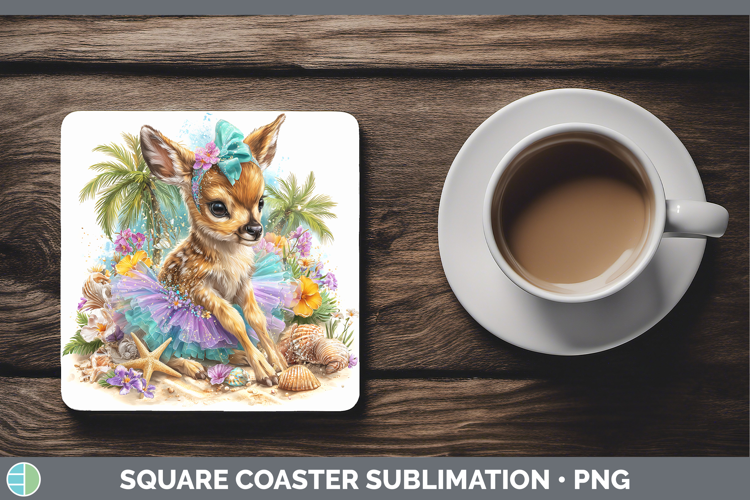 Safari Beach Antelope Square Coaster Sublimation Coaster Des