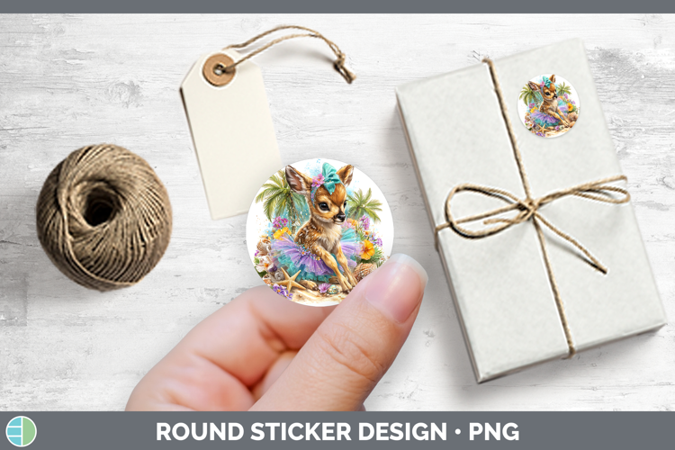 Safari Beach Antelope Stickers | Round Labels Designs