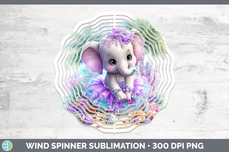 Safari Beach Elephant Wind Spinner Sublimation Spinner Desig