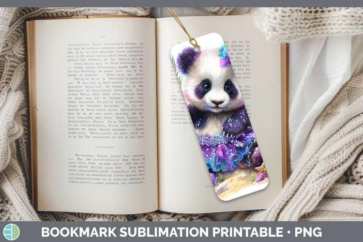 Safari Beach Panda Bear Bookmark Sublimation Printable Desig