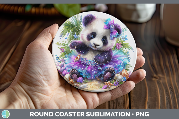 Safari Beach Panda Bear Round Coaster Sublimation Coaster De