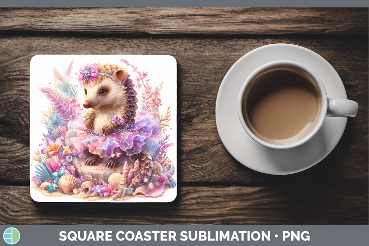 Safari Beach Pangolin Square Coaster Sublimation Coaster Des