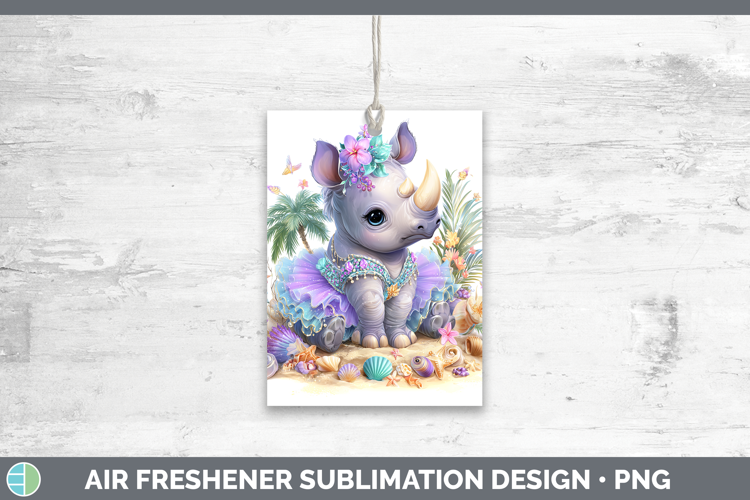 Safari Beach Rhino Air Freshener Sublimation Car Freshener D