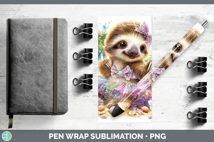 Safari Beach Sloth Pen Wrap Sublimation Pen Designs