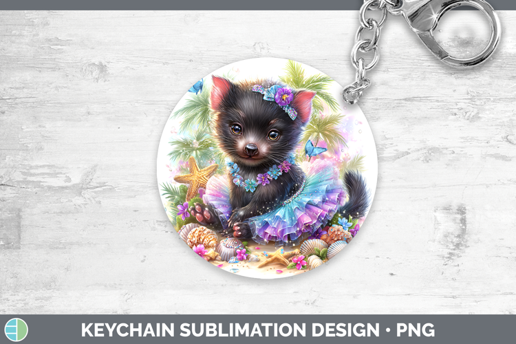 Safari Beach Tasmanian Devil Keychain Sublimation Keyring De