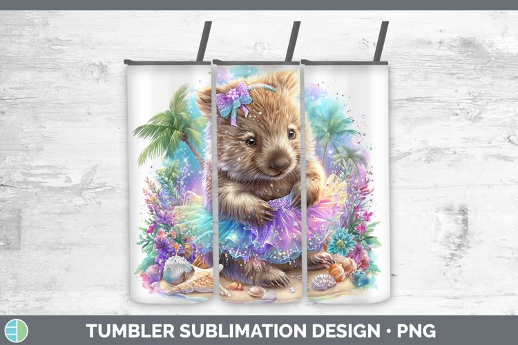 Safari Beach Wombat Tumbler Sublimation 20 oz Skinny Tumbler