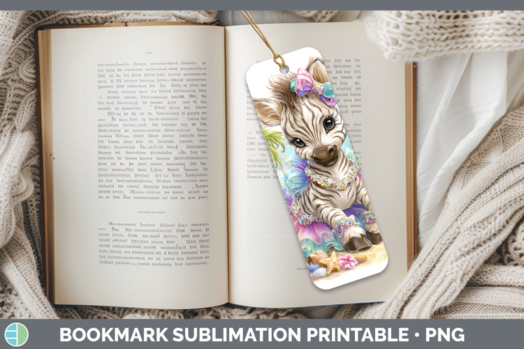 Safari Beach Zebra Bookmark Sublimation Printable Designs