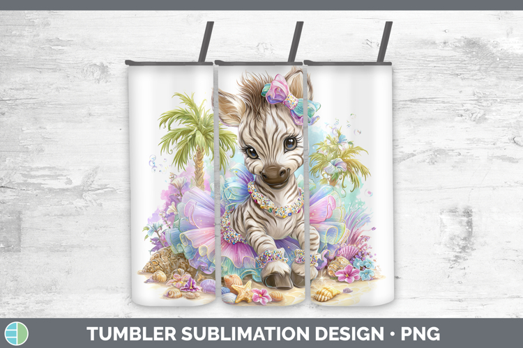 Safari Beach Zebra Tumbler Sublimation 20 oz Skinny Tumbler