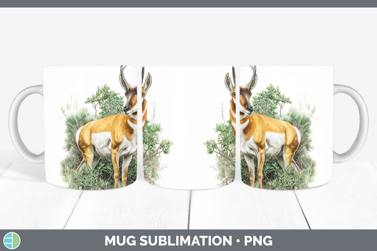 Antelope Safari Botanicals Mug Wrap Sublimation Design