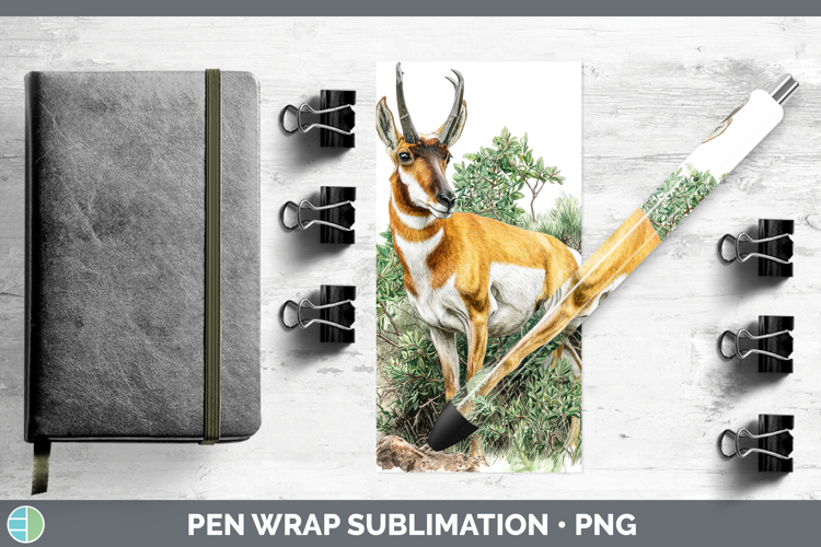 Antelope Safari Botanicals Pen Wrap Sublimation Design