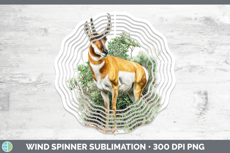 Antelope Safari Botanicals Wind Spinner Sublimation Design