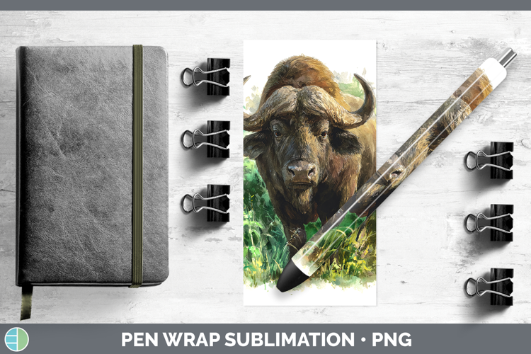 Buffalo Safari Botanicals Pen Wrap Sublimation Design