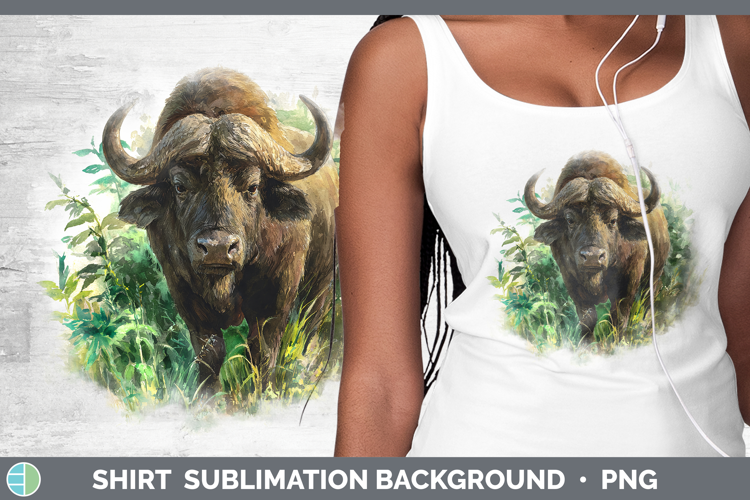 Buffalo Safari Botanicals Shirt Sublimation Design