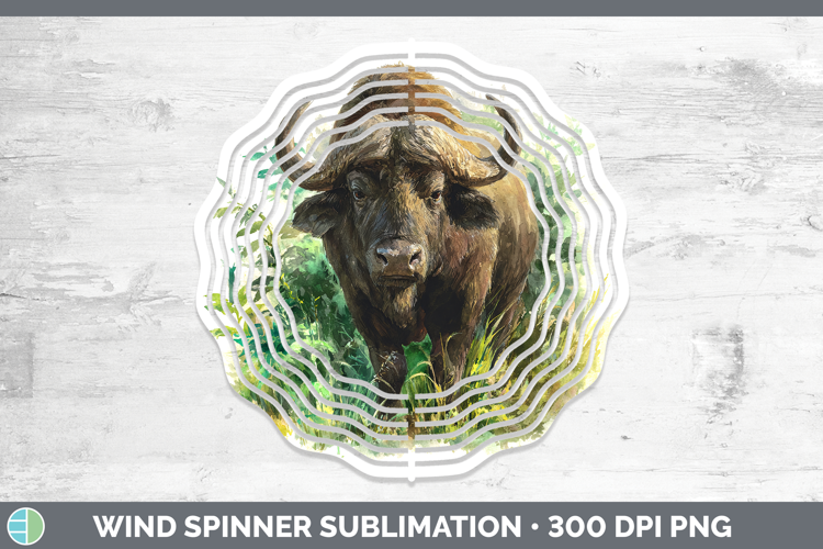 Buffalo Safari Botanicals Wind Spinner Sublimation Design