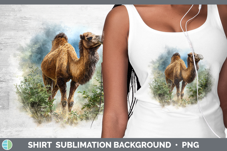Camel Safari Botanicals Shirt Sublimation Design