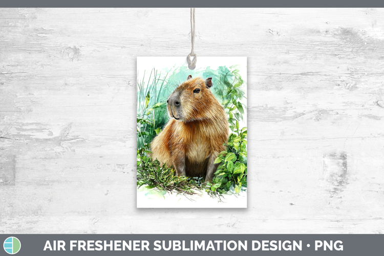 Capybara Safari Botanicals Air Freshener Sublimation Design