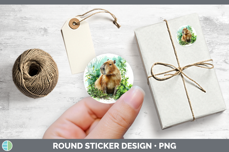 Capybara Safari Botanicals Stickers Design