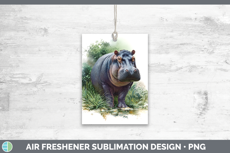 Hippo Safari Botanicals Air Freshener Sublimation Design