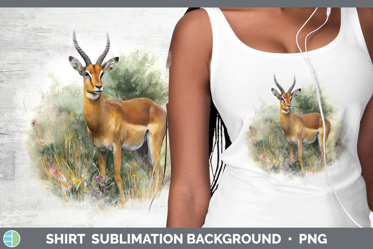 Impala Safari Botanicals Shirt Sublimation Design