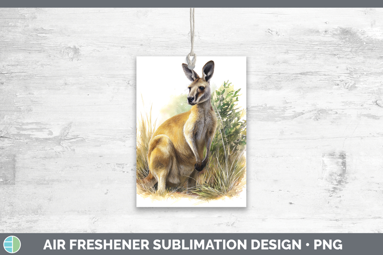 Kangaroo Safari Botanicals Air Freshener Sublimation Design