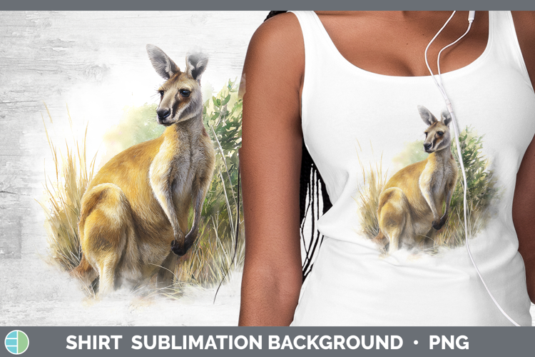 Kangaroo Safari Botanicals Shirt Sublimation Design