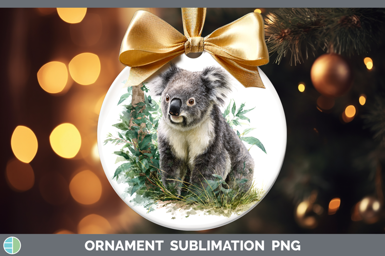 Koala Safari Botanicals Ornament Sublimation Design