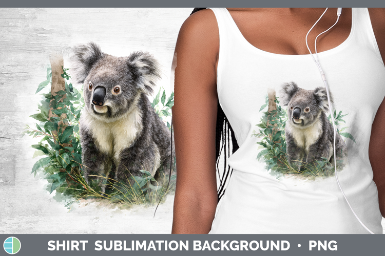 Koala Safari Botanicals Shirt Sublimation Design