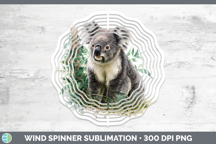 Koala Safari Botanicals Wind Spinner Sublimation Design