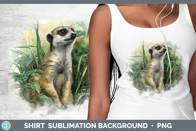 Meerkat Safari Botanicals Shirt Sublimation Design
