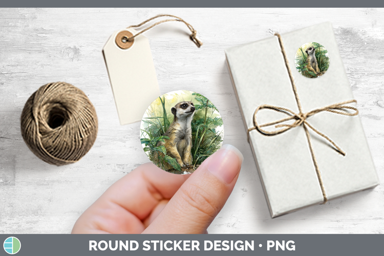 Meerkat Safari Botanicals Stickers Design
