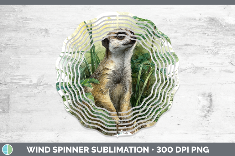 Meerkat Safari Botanicals Wind Spinner Sublimation Design