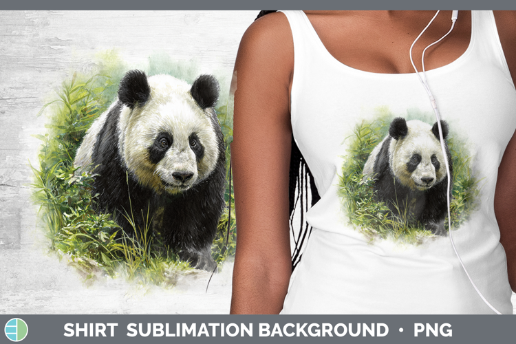 Panda Bear Safari Botanicals Shirt Sublimation Design
