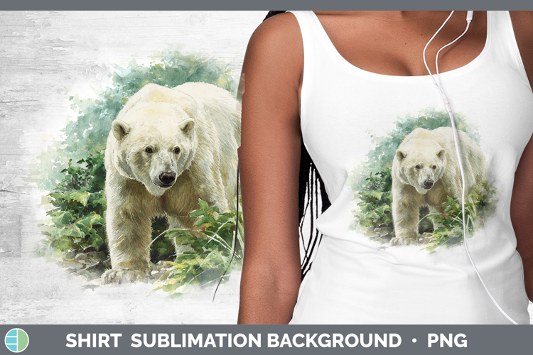 Polar Bear Safari Botanicals Shirt Sublimation Design