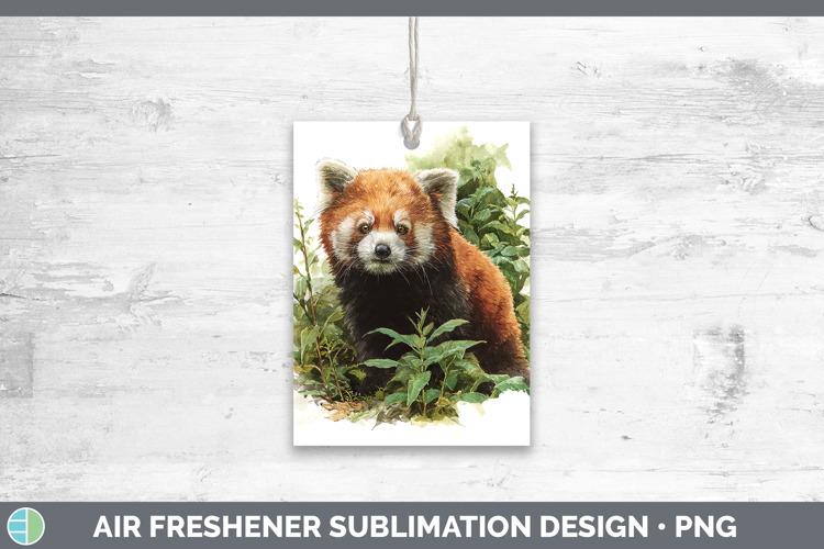 Red Panda Safari Botanicals Air Freshener Sublimation Design