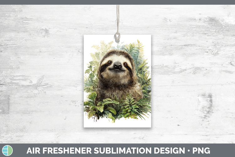 Sloth Safari Botanicals Air Freshener Sublimation Design