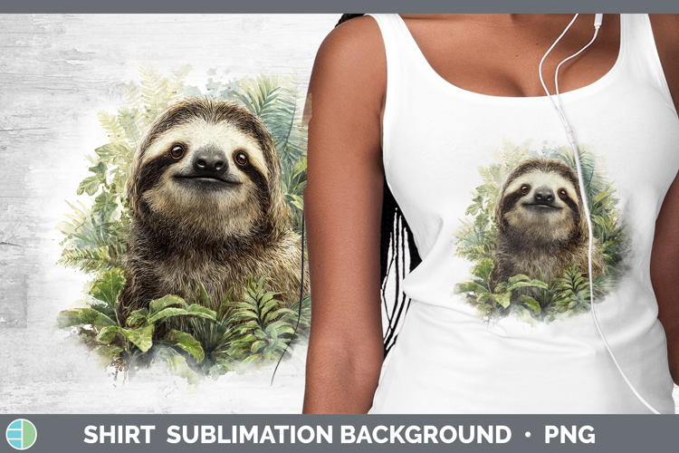 Sloth Safari Botanicals Shirt Sublimation Design