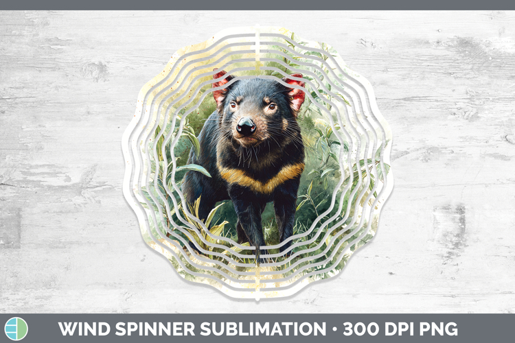 Tasmanian Devil Safari Botanicals Wind Spinner Sublimation D