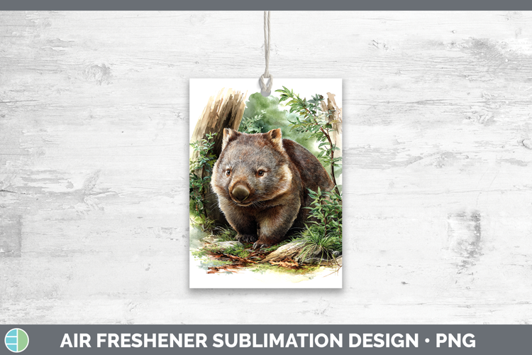 Wombat Safari Botanicals Air Freshener Sublimation Design