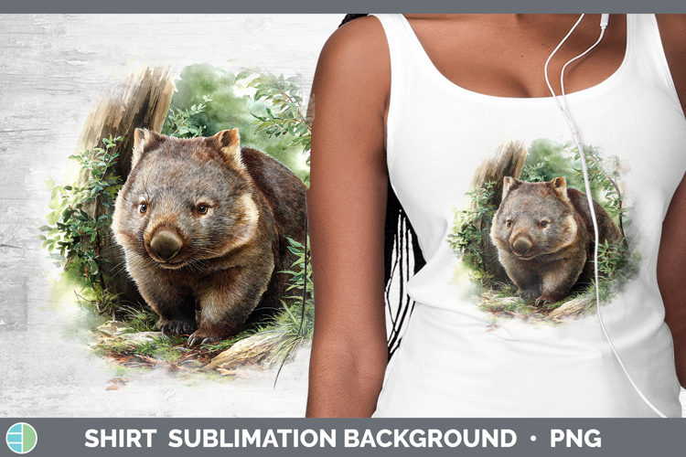 Wombat Safari Botanicals Shirt Sublimation Design