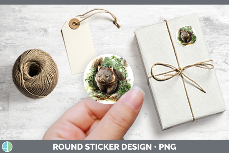 Wombat Safari Botanicals Stickers Design