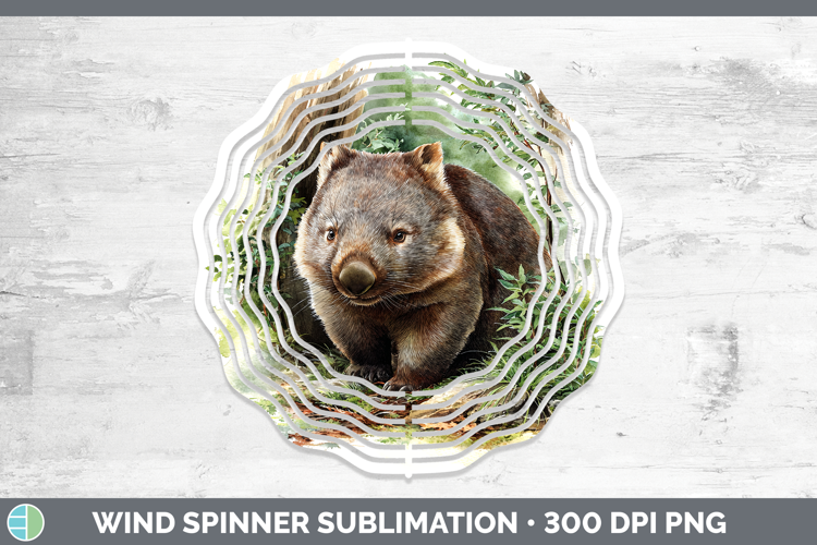 Wombat Safari Botanicals Wind Spinner Sublimation Design