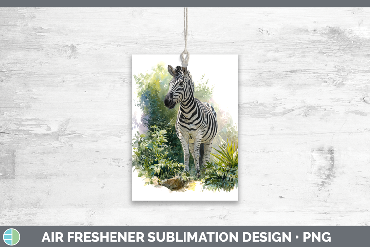 Zebra Safari Botanicals Air Freshener Sublimation Design