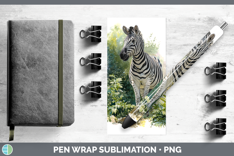Zebra Safari Botanicals Pen Wrap Sublimation Design