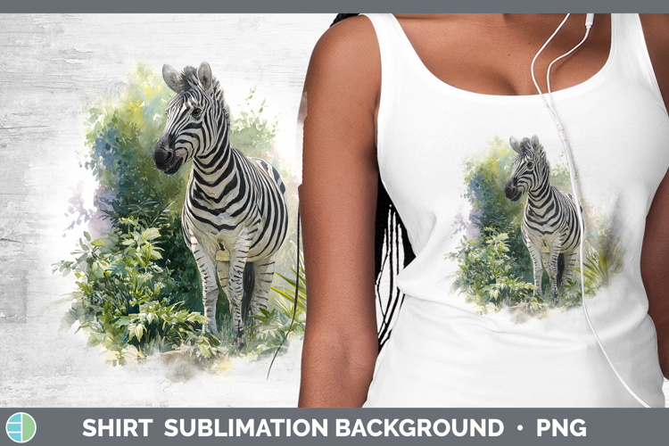 Zebra Safari Botanicals Shirt Sublimation Design